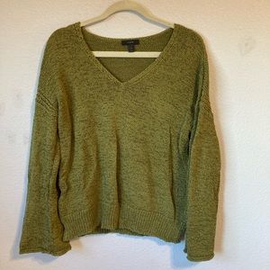 olive green jcrew v neck sweater